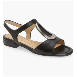 Ara Videira Women's T-Strap Sandal in‎ Black Soft Size 37 US Size 7 New in Box
